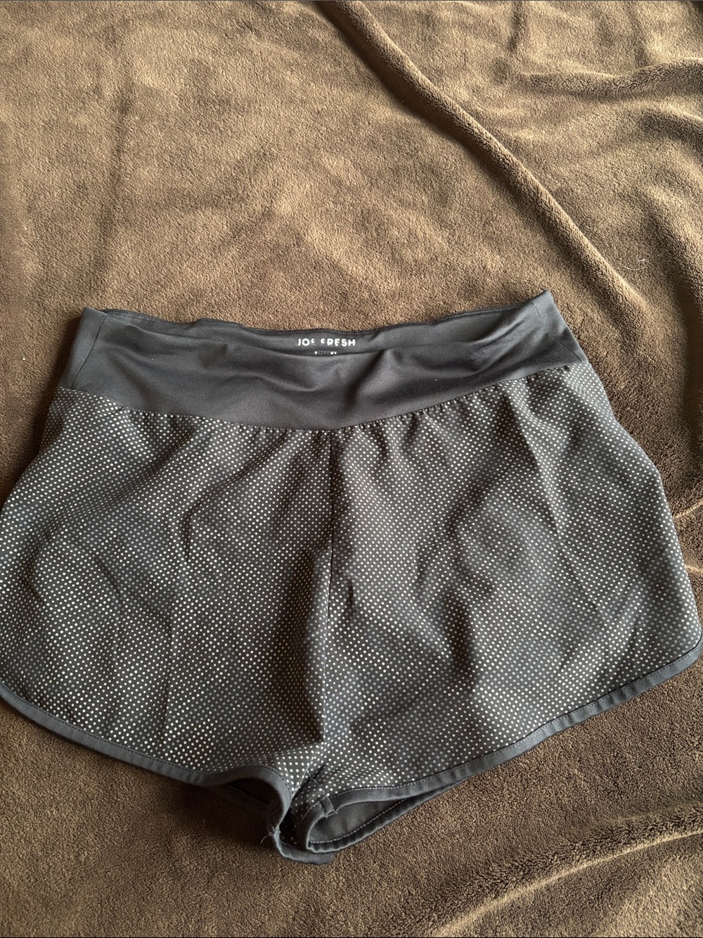 Joe Fresh Black Microdot Athletic Shorts